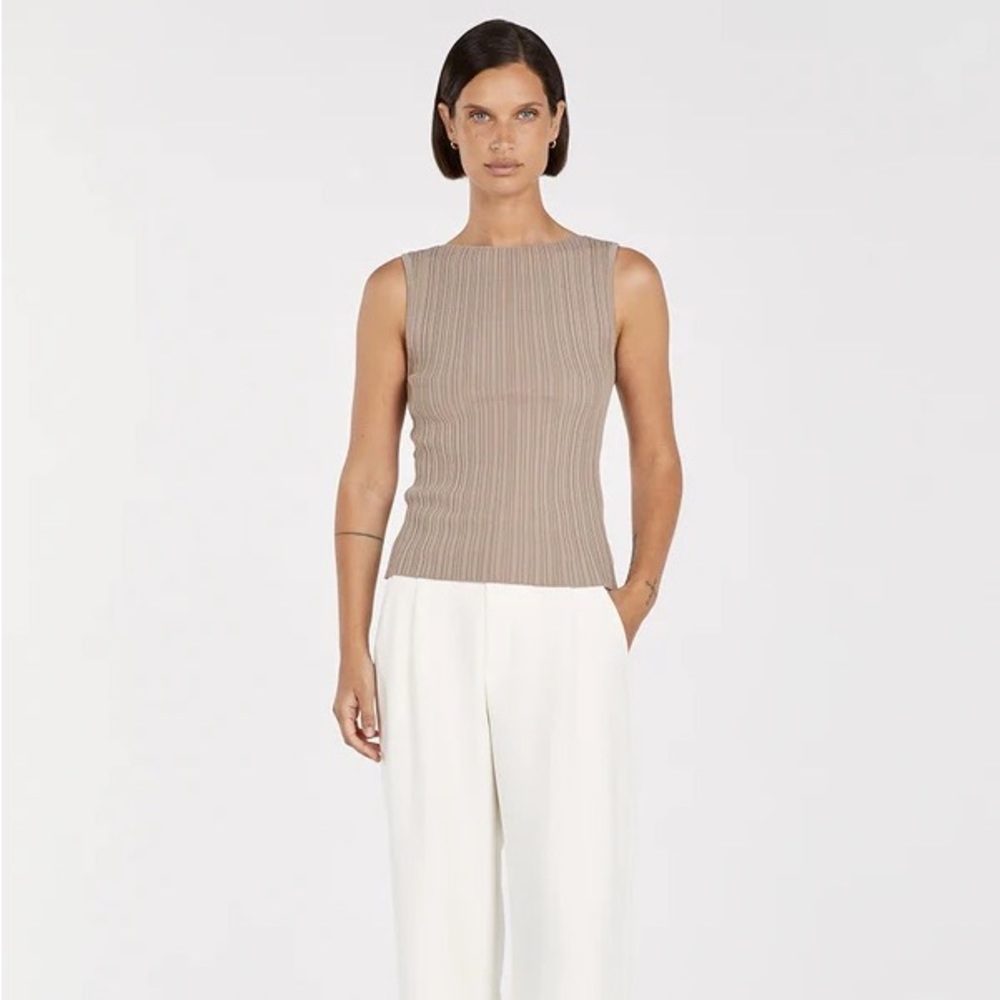 DISSH SIENNA TAUPE KNIT TANK